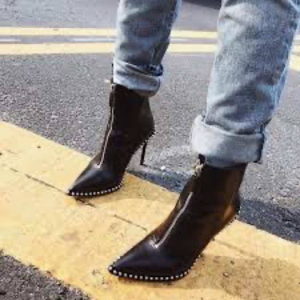 Alexander Wang “ERI“ Studded Pointy Toe Ankle Bootie